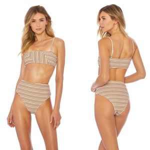 ELLEJAY Lauren Bikini Top Swimsuit Brown Large